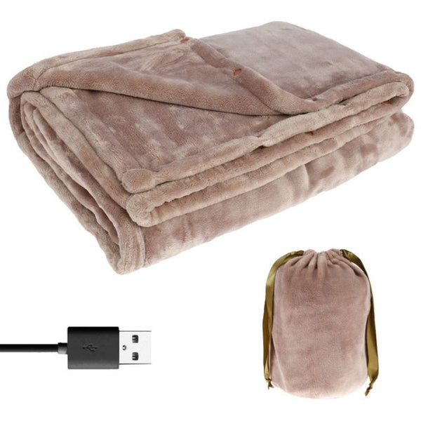 Flannel Heated Blanket with Power Bank Charging and Cordless Design