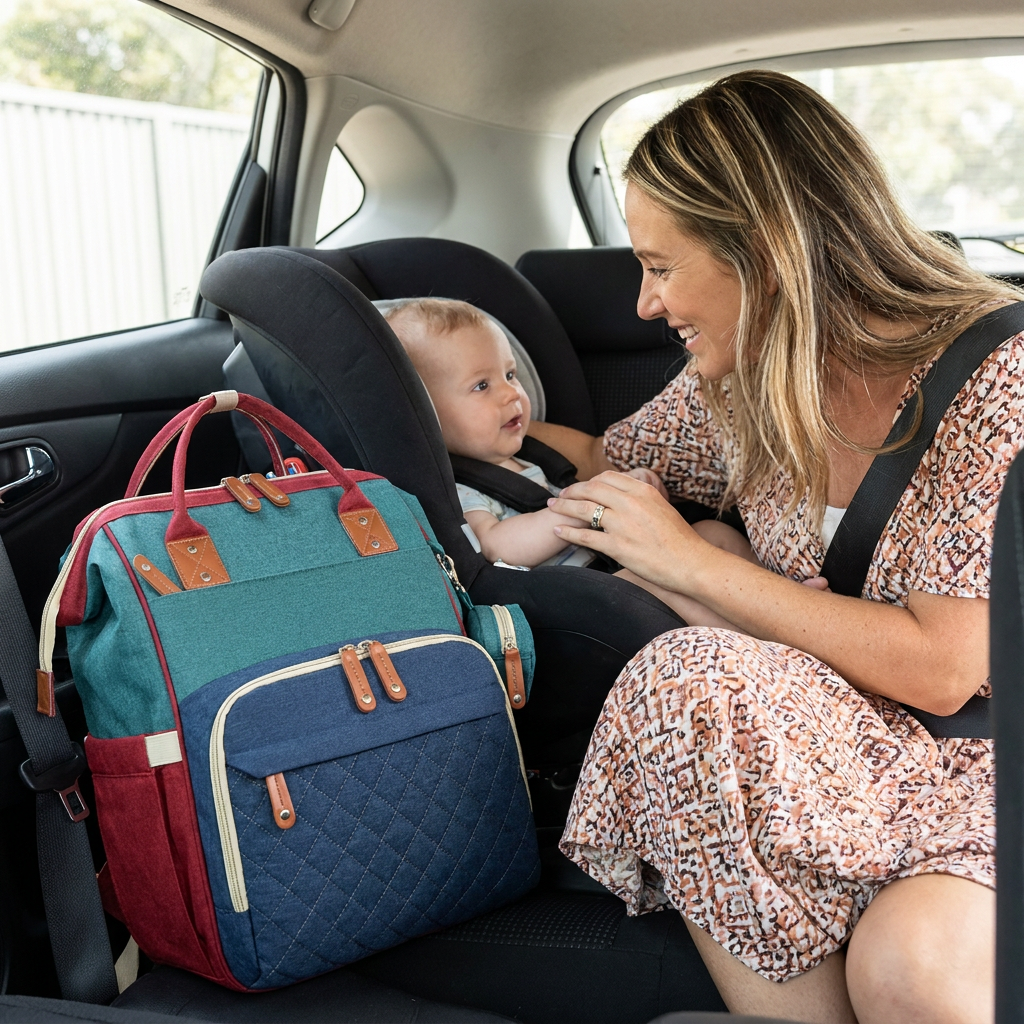 Convertible Diaper Backpack with Foldable Bed and Changing Station for Travel