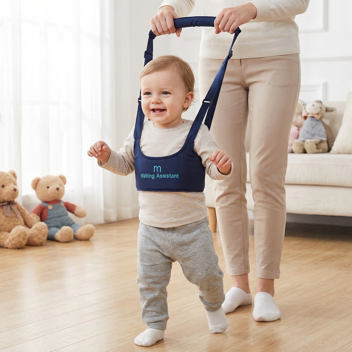 Baby Walking Harness with Extended Handle Strap and Adjustable Chest Support