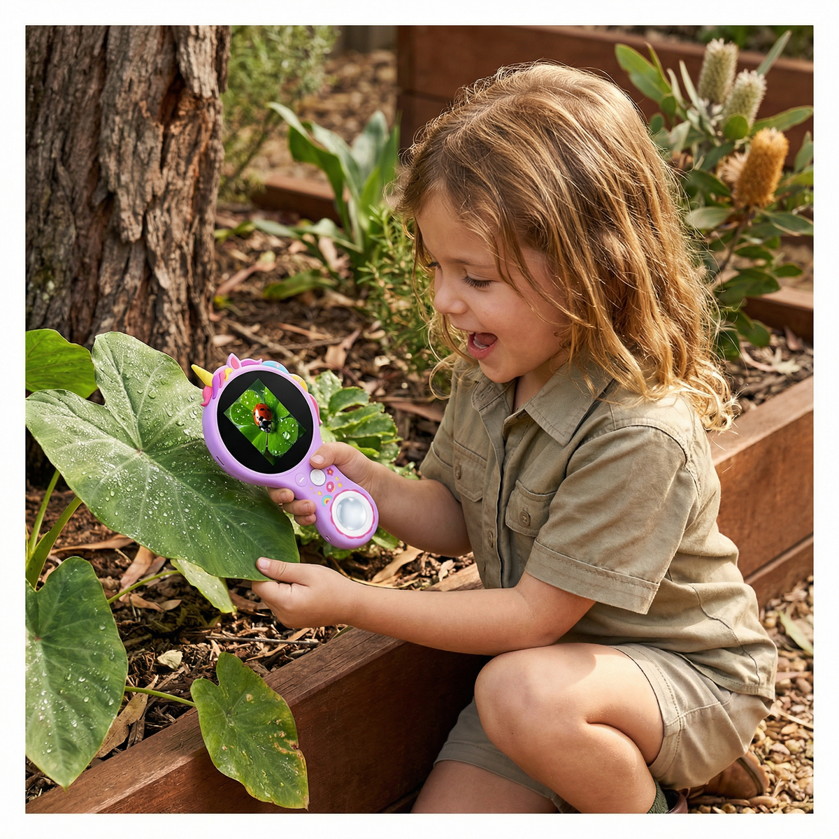 Handheld Digital Microscope with 500X Magnification and IPS Display for Kids