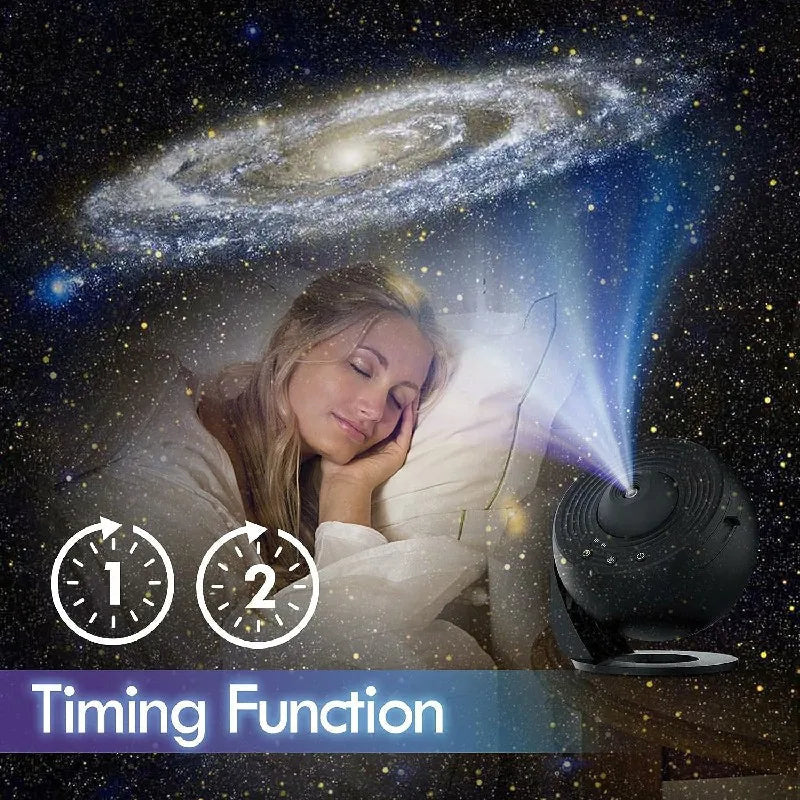 Galaxy Projector with 360-Degree Rotation and 12 Film Discs, Auto Shutoff Timer