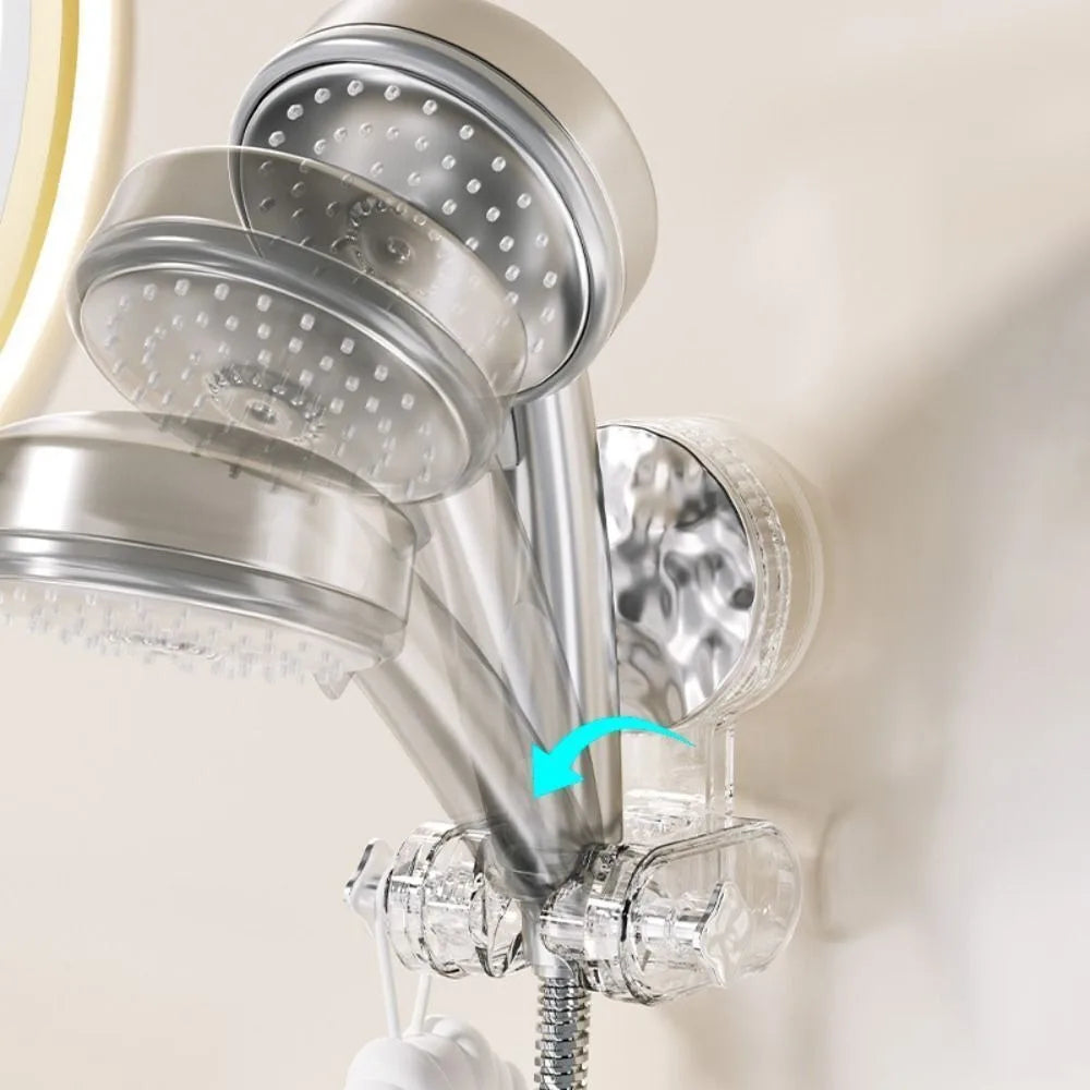 Shower Head Holder with 360-Degree Swivel and Suction Mount, Storage Hook