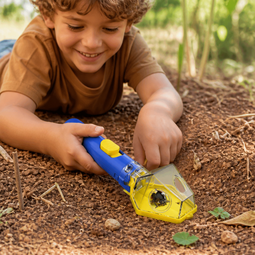 Insect Catcher with 6X Magnifying Lens and Slide Top Chamber for Kids