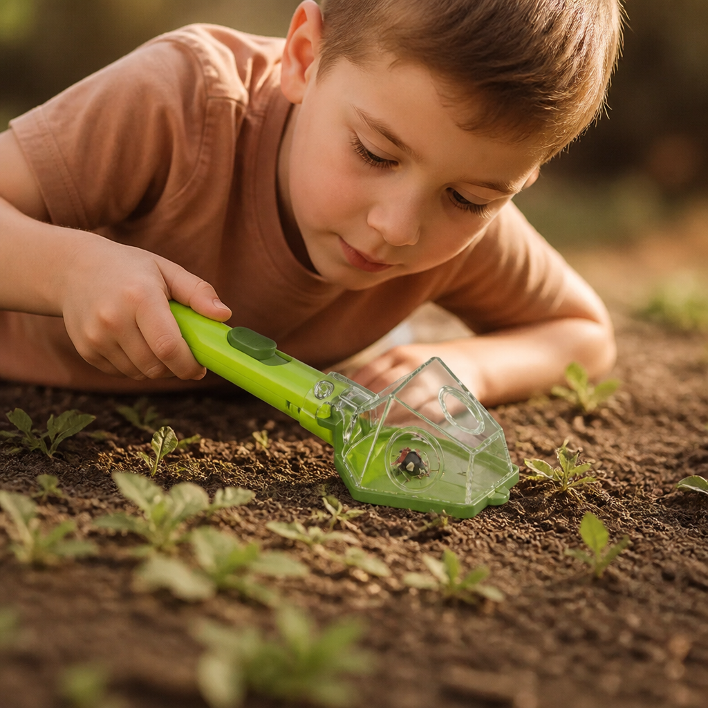 Insect Catcher with 6X Magnifying Lens and Slide Top Chamber for Kids