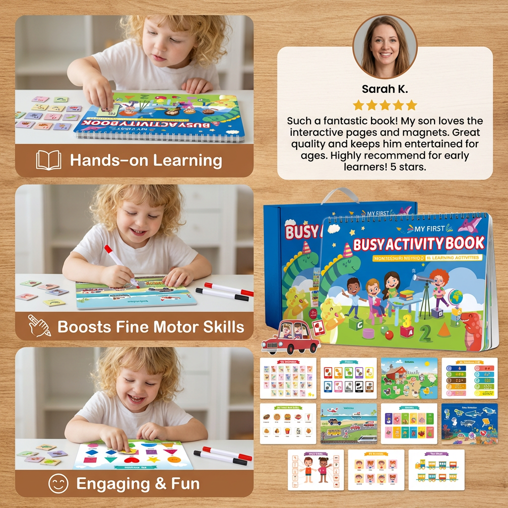 Interactive Activity Book with Matching and Sorting Tasks for Early Learning