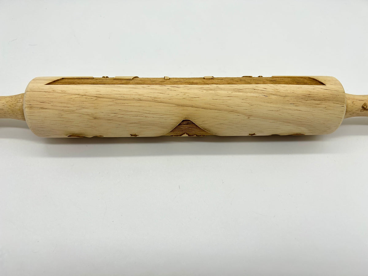 Nativity Scene Embossed Rolling Pin for Imprinting Cookies, Fondant, Salt Dough Ornaments and Pottery
