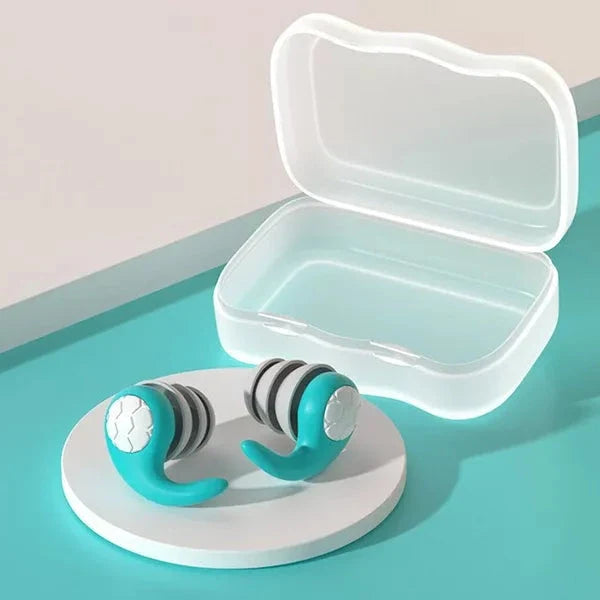 Reusable Silicone Earplugs with Contoured Ear Fit and Storage Case