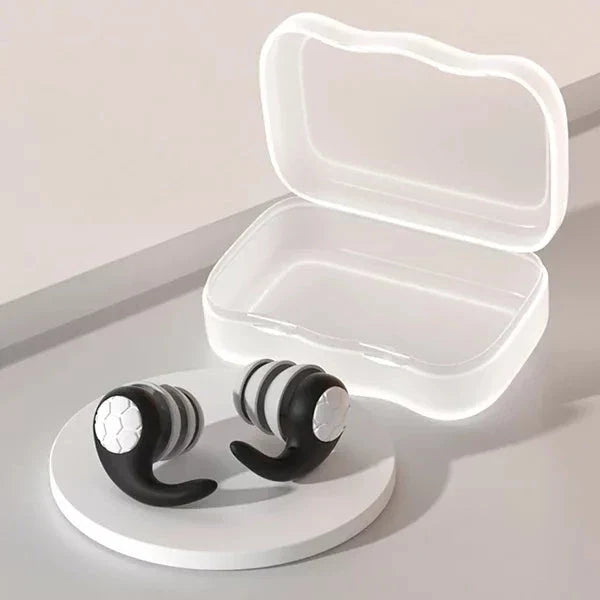 Reusable Silicone Earplugs with Contoured Ear Fit and Storage Case