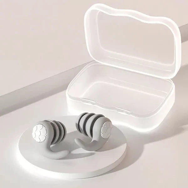 Reusable Silicone Earplugs with Contoured Ear Fit and Storage Case