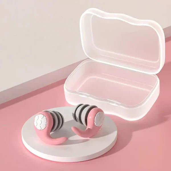 Reusable Silicone Earplugs with Contoured Ear Fit and Storage Case
