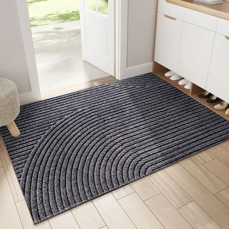 Geometric Chevron Entryway Rug with Sand Trap Texture and Non Slip Backing in 4 Colors