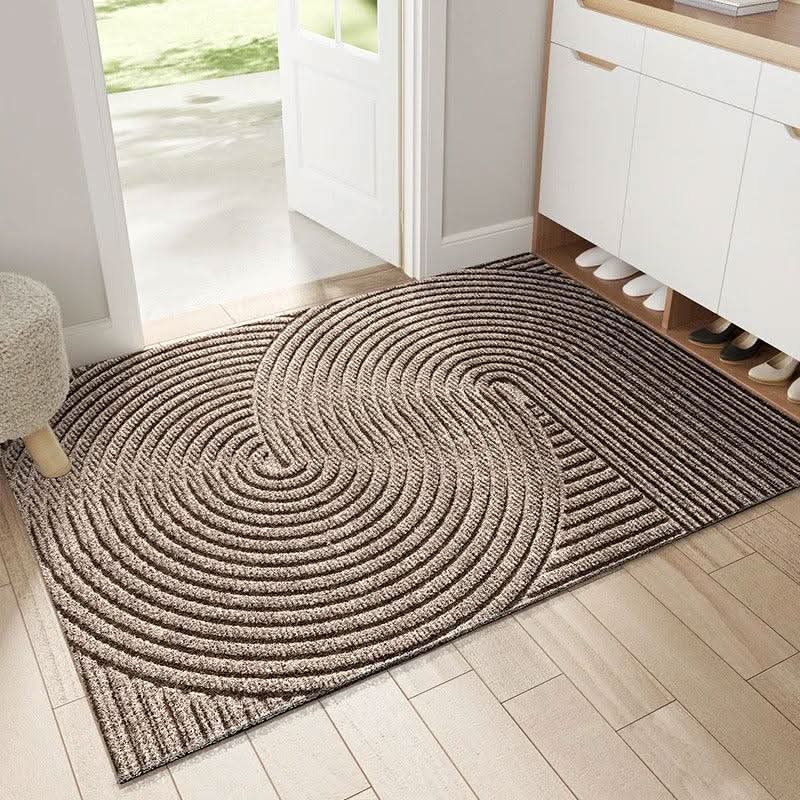 Geometric Chevron Entryway Rug with Sand Trap Texture and Non Slip Backing in 4 Colors