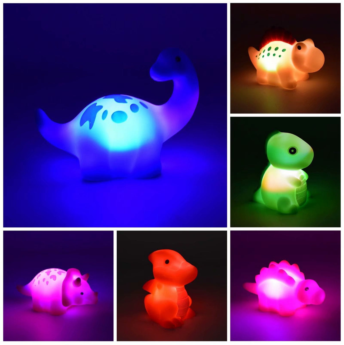 Color Changing Dinosaur Bath Toy with LED Light Show and Floating Design