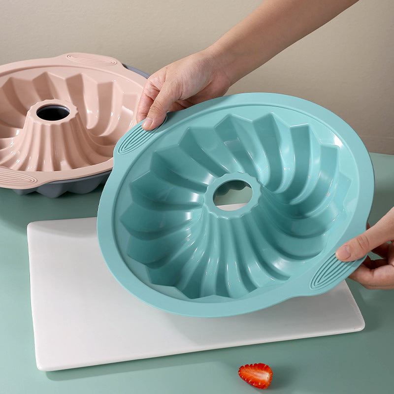 Silicone Cake Mold with Raised Decorative Pattern and Nonstick Release, Dishwasher Safe