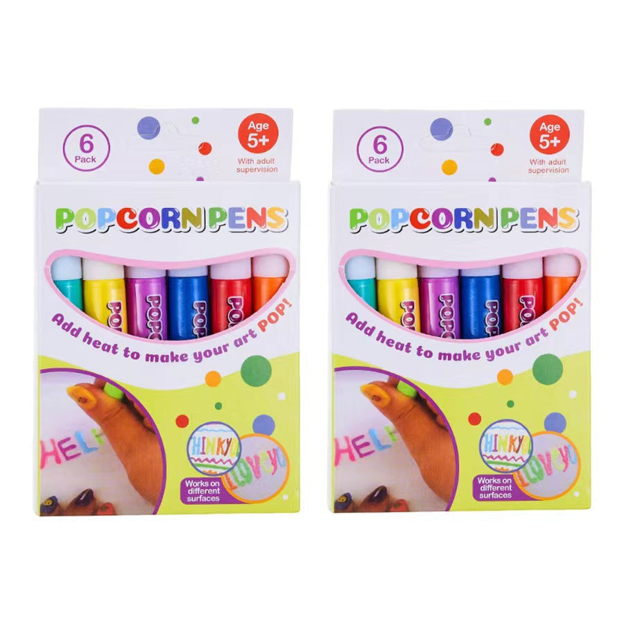 Textured Popcorn Crayons with Raised Surface Formula for Paper and Cardboard