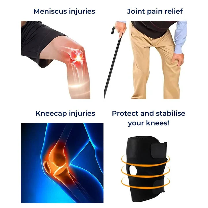 Adjustable Compression Knee Brace with Side Stabilizers and Neoprene Padding