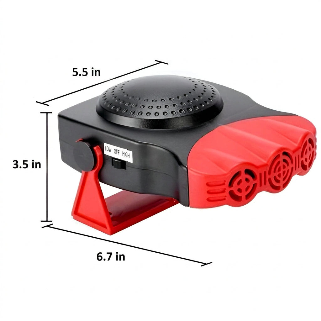 Car Windshield Defroster Heater with 12V Power and Adjustable Vents