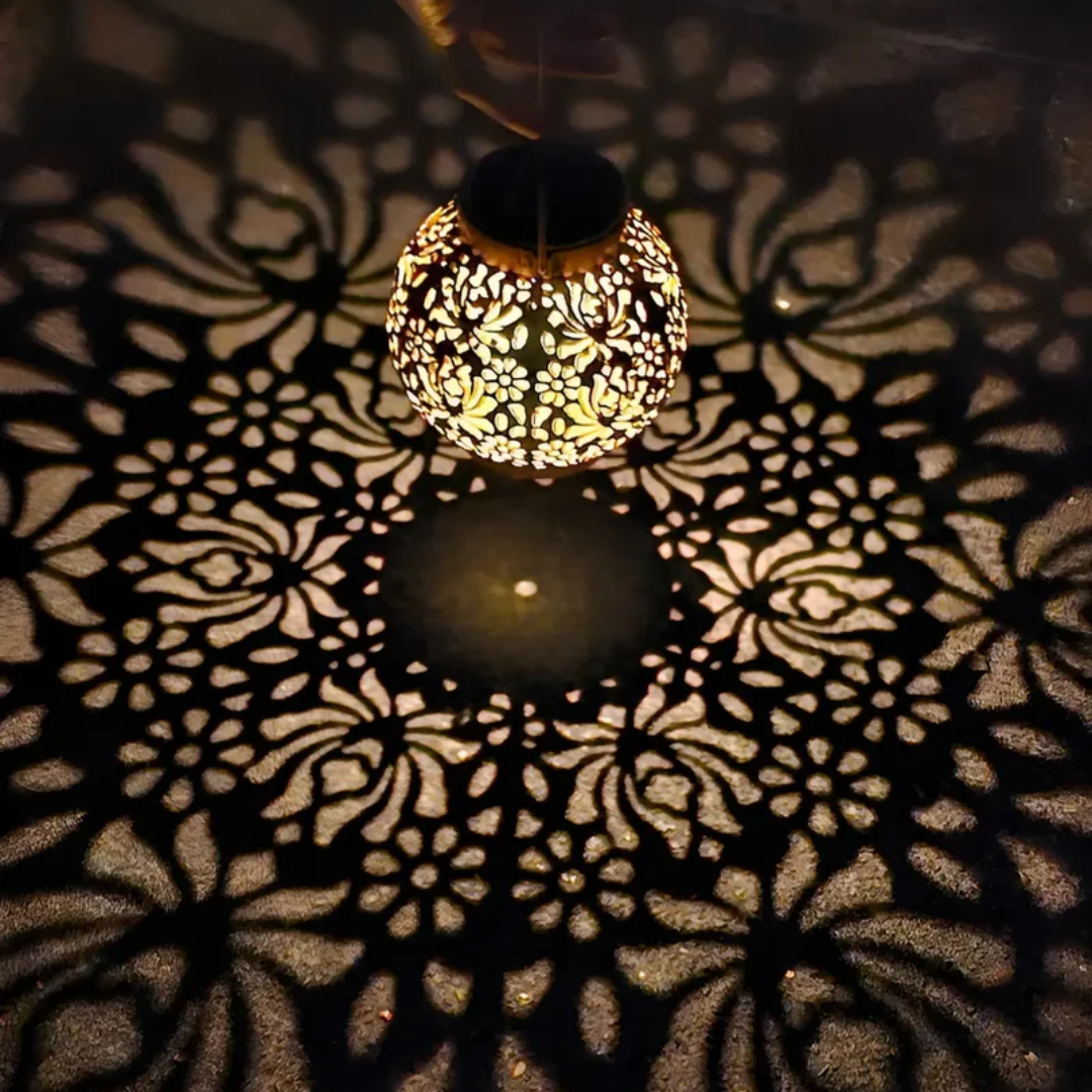 Solar Pendant Light with Dusk to Dawn Automation and Separate Solar Panel for Outdoor Gardens