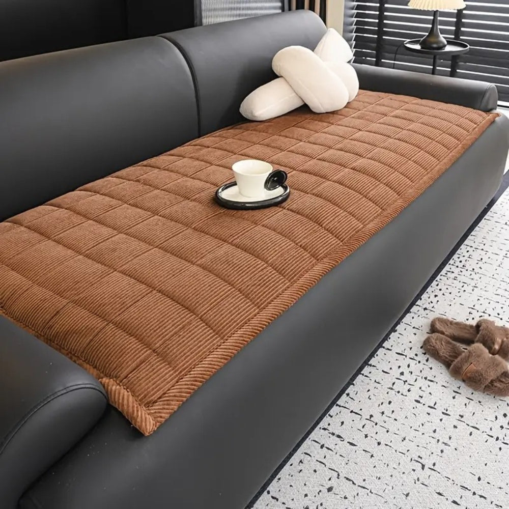 Quilted Microfiber Sofa Cover with Slip Resistant Backing and Machine Washable All Vera Mart