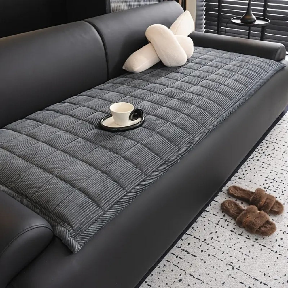 Quilted Microfiber Sofa Cover with Slip Resistant Backing and Machine Washable All Vera Mart