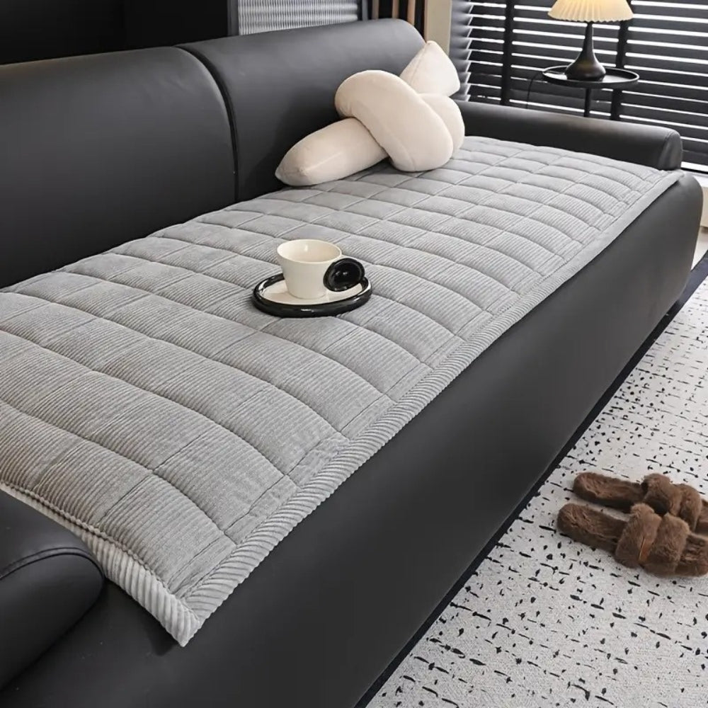 Quilted Microfiber Sofa Cover with Slip Resistant Backing and Machine Washable All Vera Mart