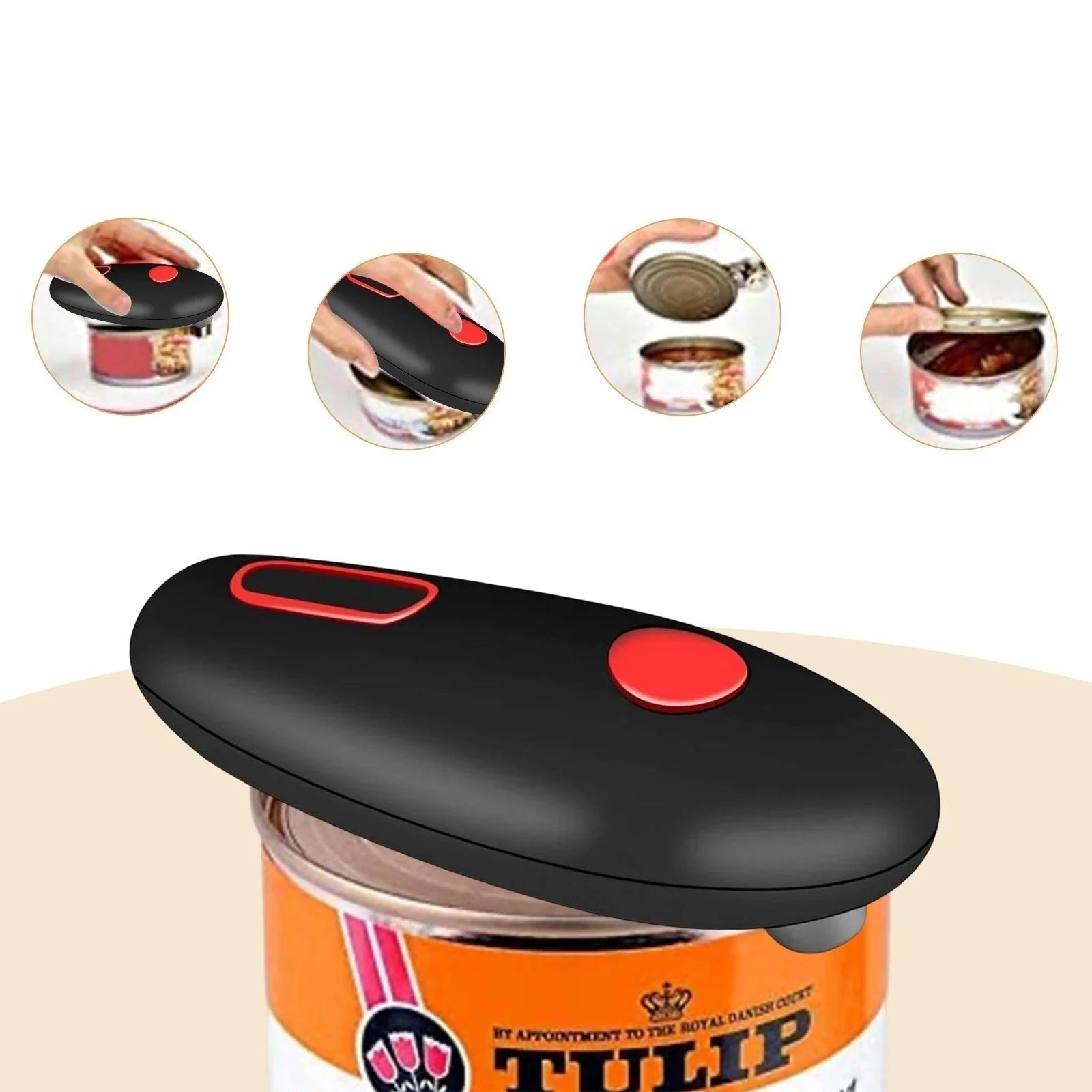 Electric Can Opener with Smooth Edge Technology and One-Touch Operation