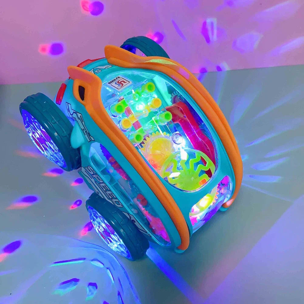 Flipping Stunt Car with Multi-Color LED Lights and Rechargeable Battery