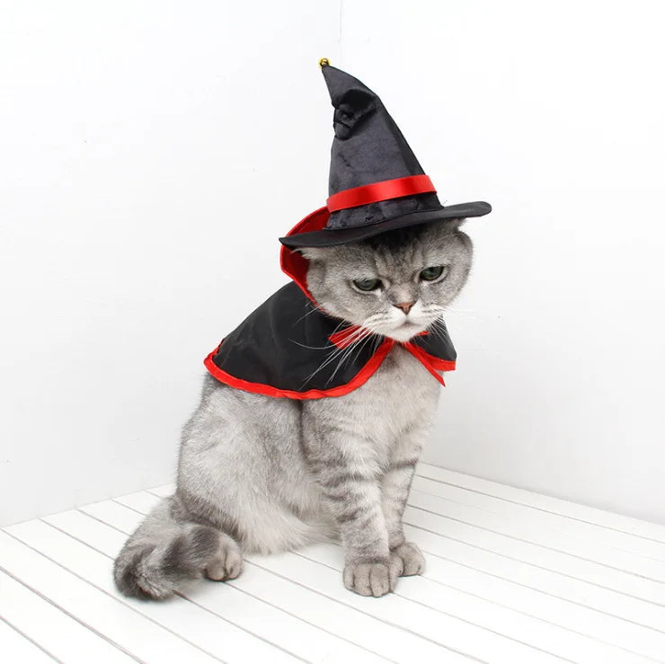 Cat Witch Costume with Glowing Accents and Dangling Decorations