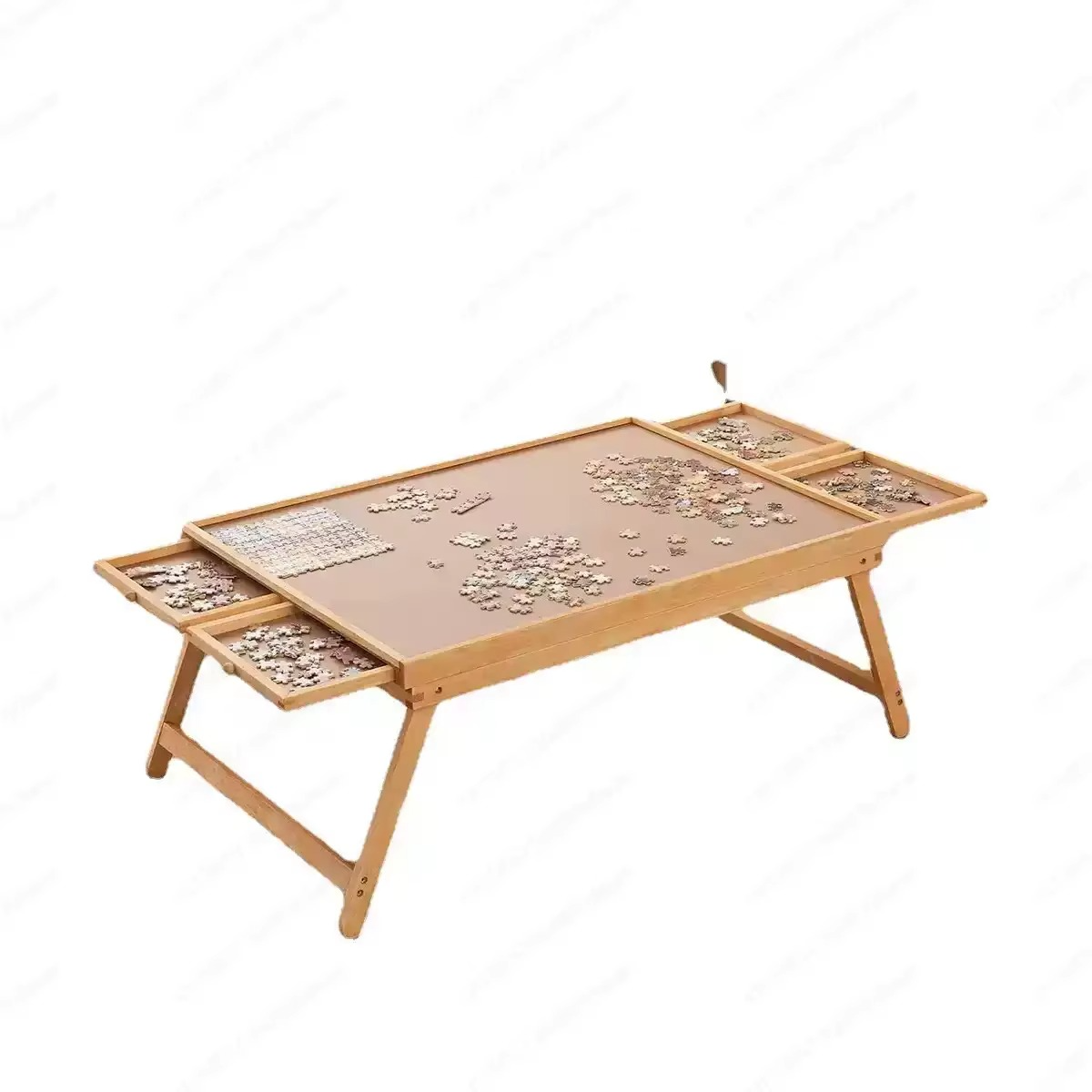 Puzzle Table with 4 Drawer Storage and Folding Design for 1500 Pieces