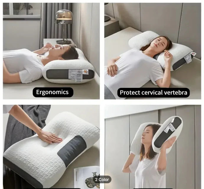Cervical Neck Pillow with Soybean Fiber Filling and Divided Support Zones