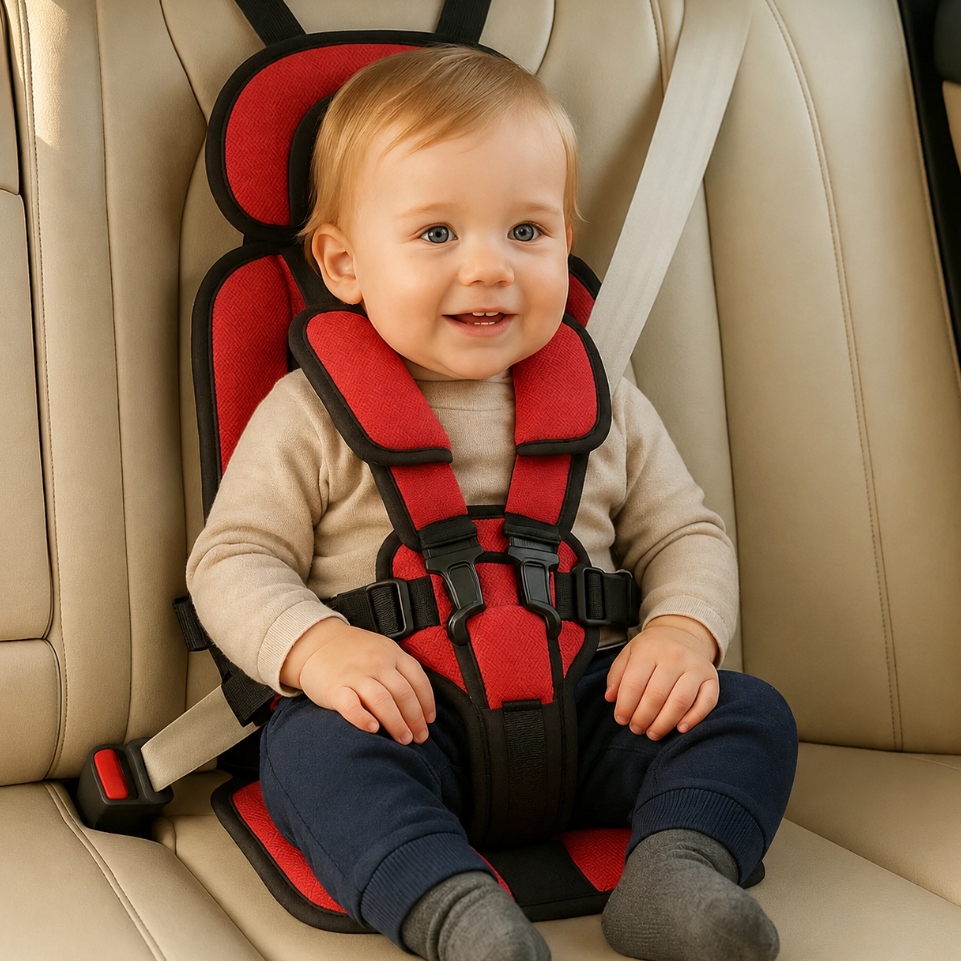 Portable Child Travel Seat with Five Point Harness and Head Support, Foldable