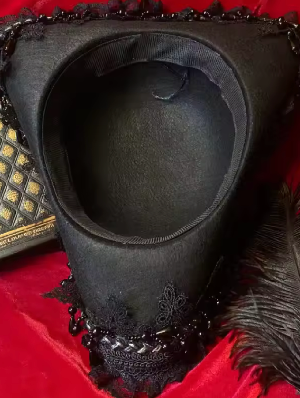 Skull Triangle Hat with Knit Weave and Forward Facing Design for Costume Wear