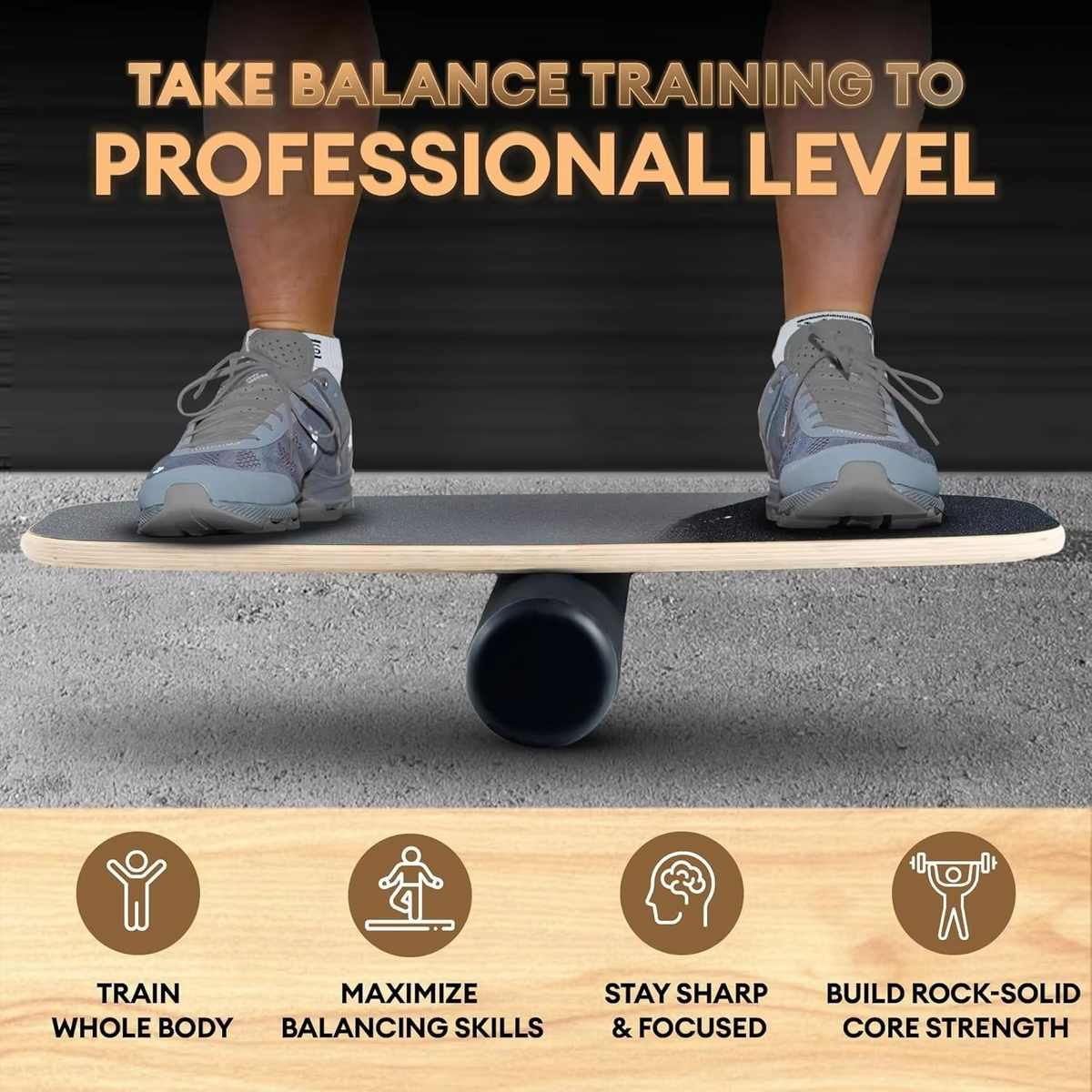 Balance Training Board with Roller and Balance Ball, 9 Adjustable Difficulty Modes