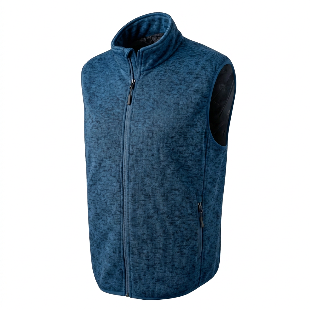 Mens Heated Knit Vest with Four Heating Zones and Rechargeable Battery for Cold Weather
