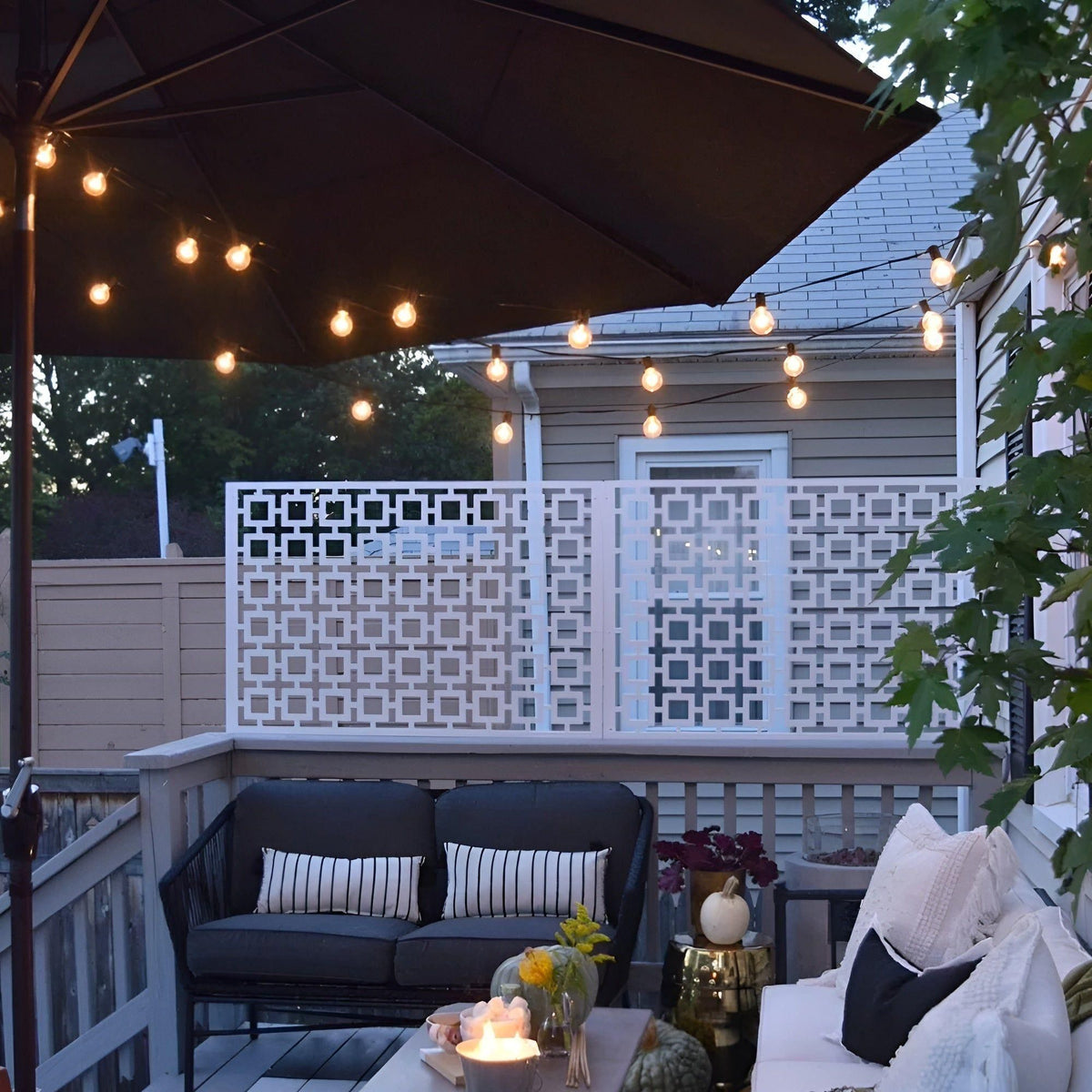 Outdoor String Lights with Plastic LED Bulbs and Connectable Cord, Warm White