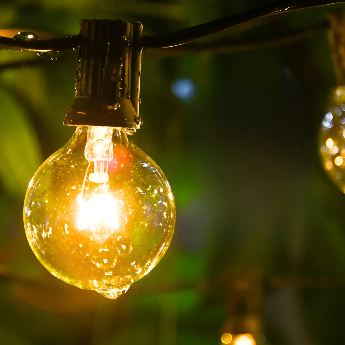Outdoor String Lights with Plastic LED Bulbs and Connectable Cord, Warm White