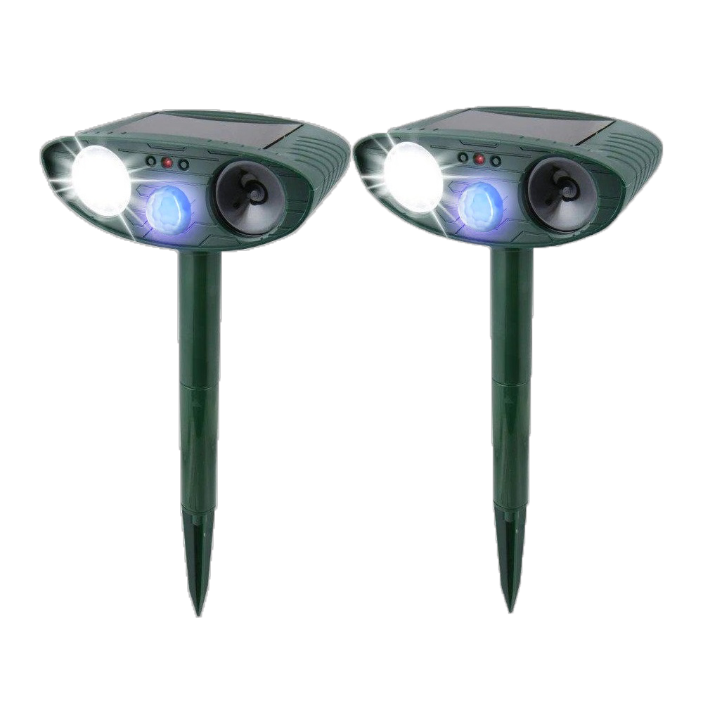 Solar Powered Ultrasonic Rabbit Repeller with Motion Sensor and Flashing Light, 30ft Range