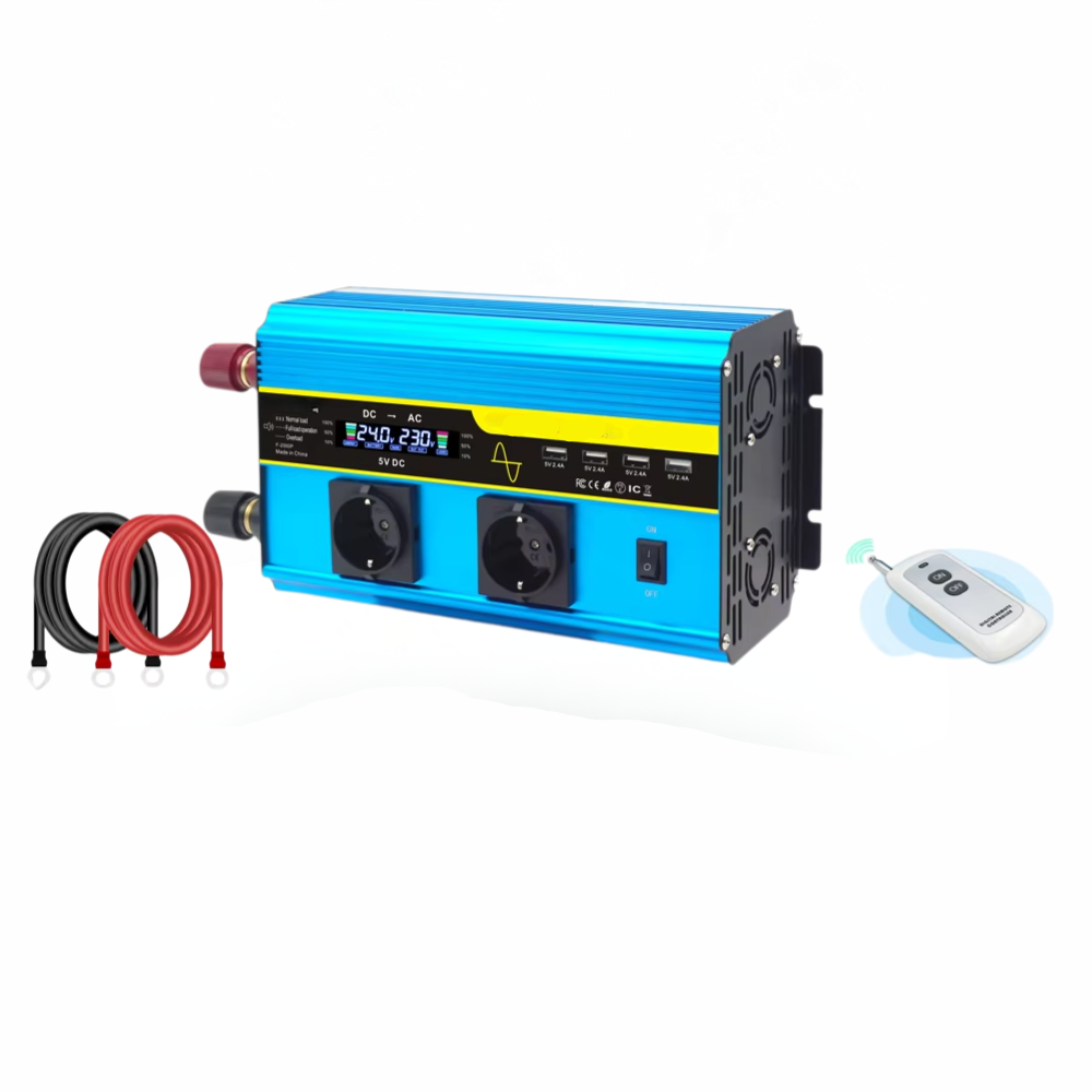 4000W Pure Sine Wave Inverter with Dual Voltage Input and Household Outlets for Cars and Solar Systems