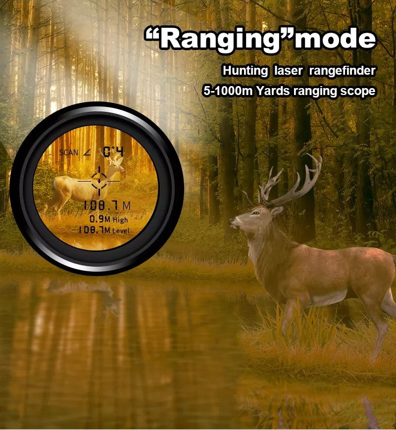 Laser Range Finder with 1000 Yard Capacity and 6.5X Magnification