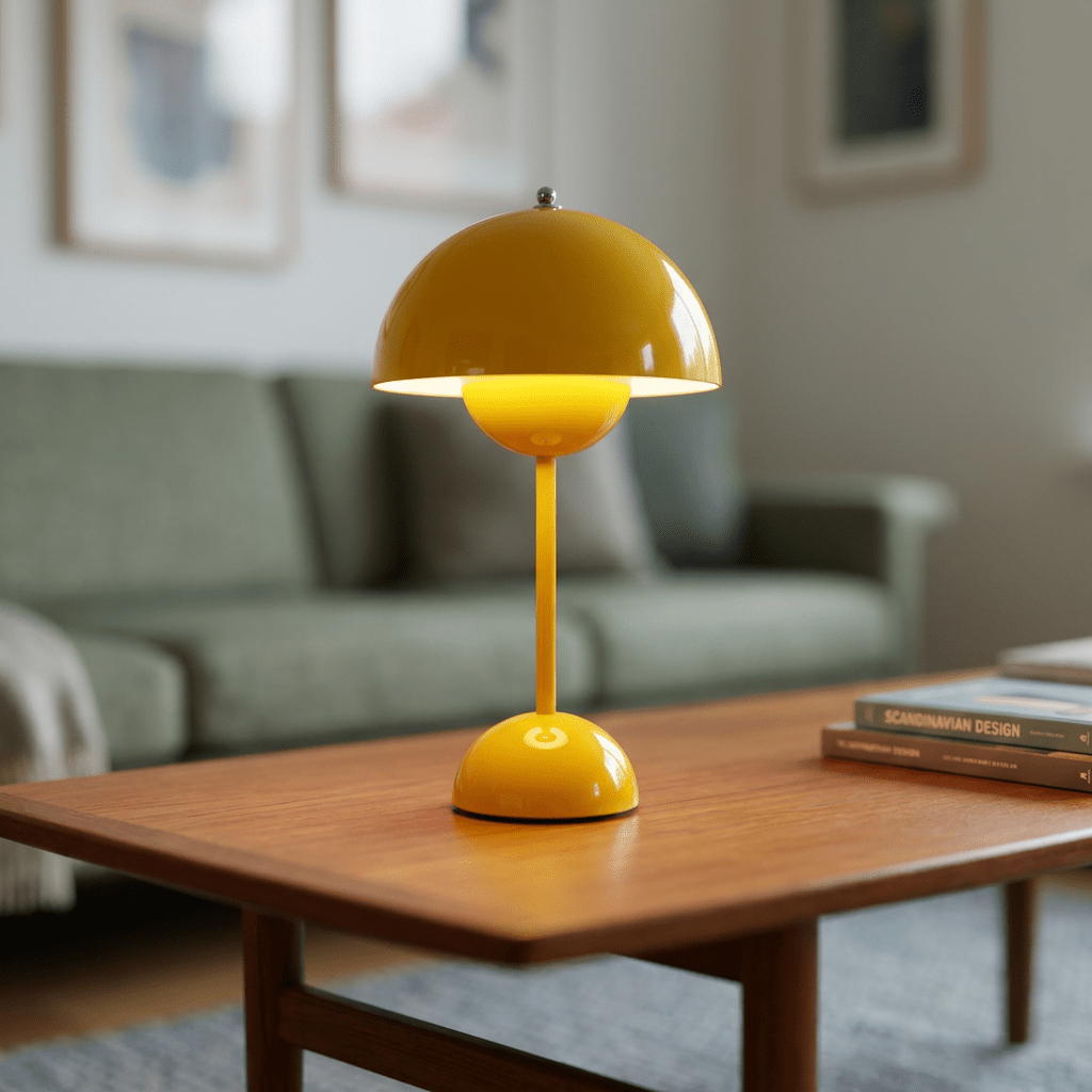 Rechargeable Mushroom Table Lamp with Touch Control and USB Charging - Alverraliving