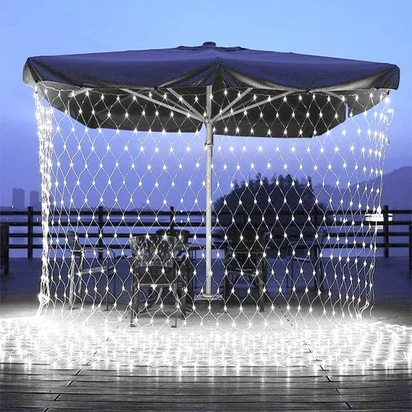 LED Net String Lights with Copper Wire and Extendable Connectors for Outdoor Spaces