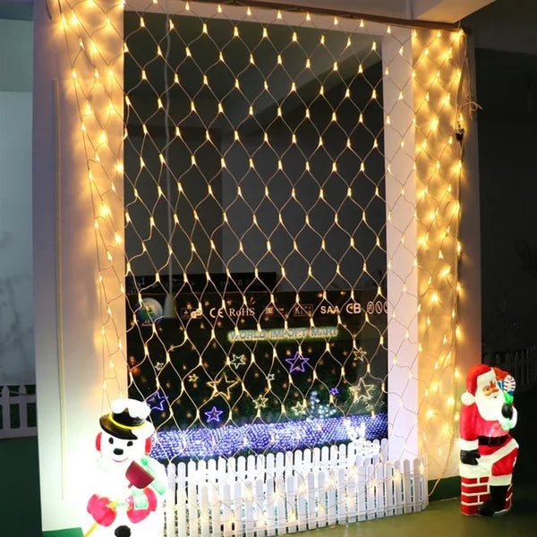LED Net String Lights with Copper Wire and Extendable Connectors for Outdoor Spaces