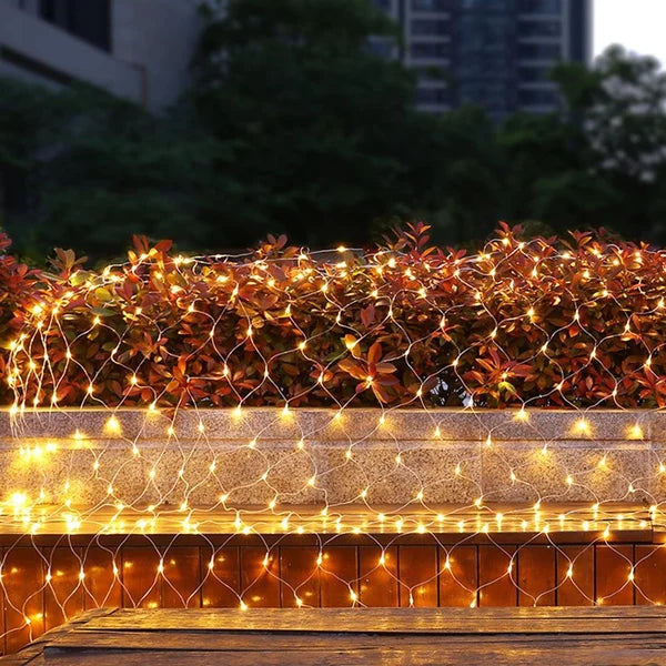 LED Net String Lights with Copper Wire and Extendable Connectors for Outdoor Spaces