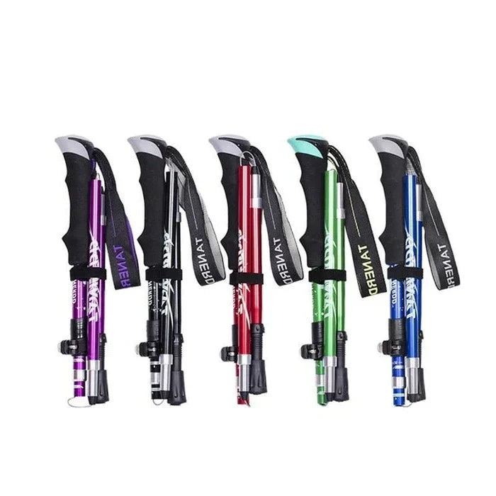 Telescoping Trekking Poles with Twist Lock Adjustment and Aluminium Frame