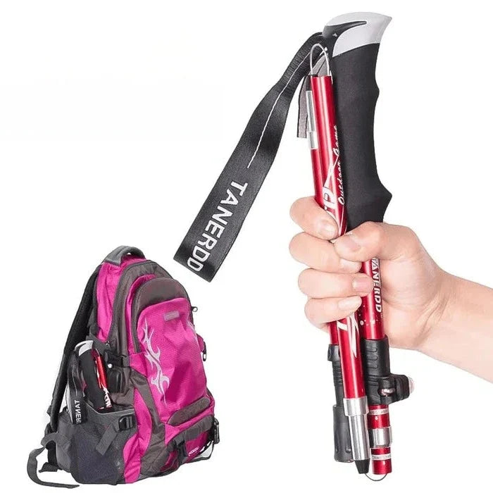 Telescoping Trekking Poles with Twist Lock Adjustment and Aluminium Frame