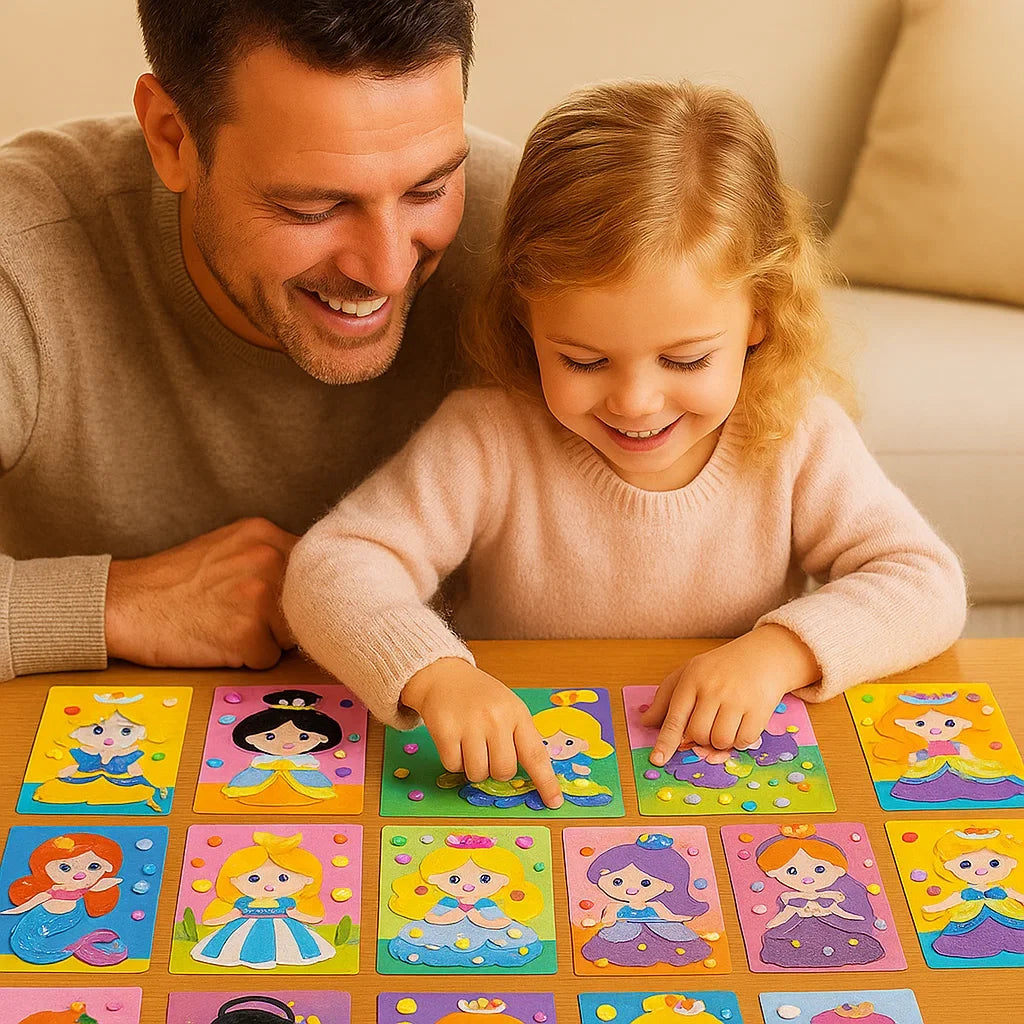 Numbered Sticker Matching Activity Set with Animal and Vehicle Designs