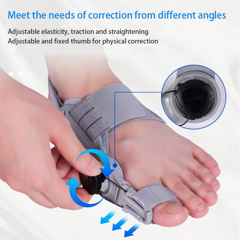 Adjustable Bunion Corrector with Twist Knob Control and Silicone Cushioning, Heel Strap