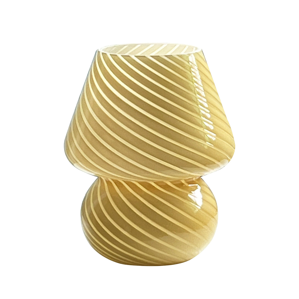 Hand Blown Glass Mushroom Lamp with Stepless Dimming and Integrated LED