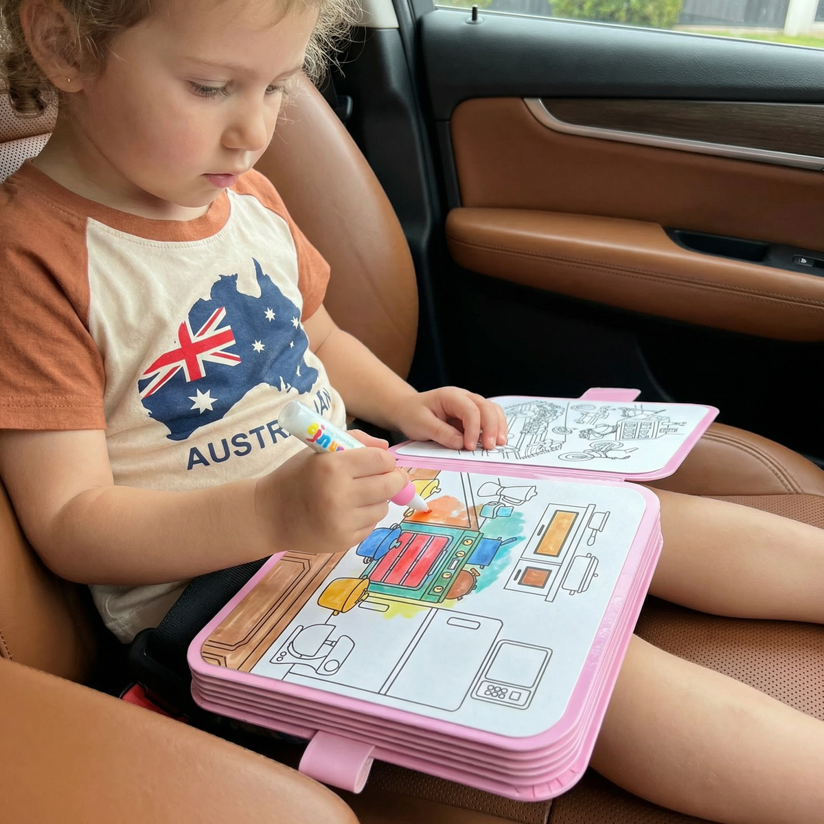 Reusable Magic Water Drawing Book with Water Pen for Mess Free Coloring in Four Styles