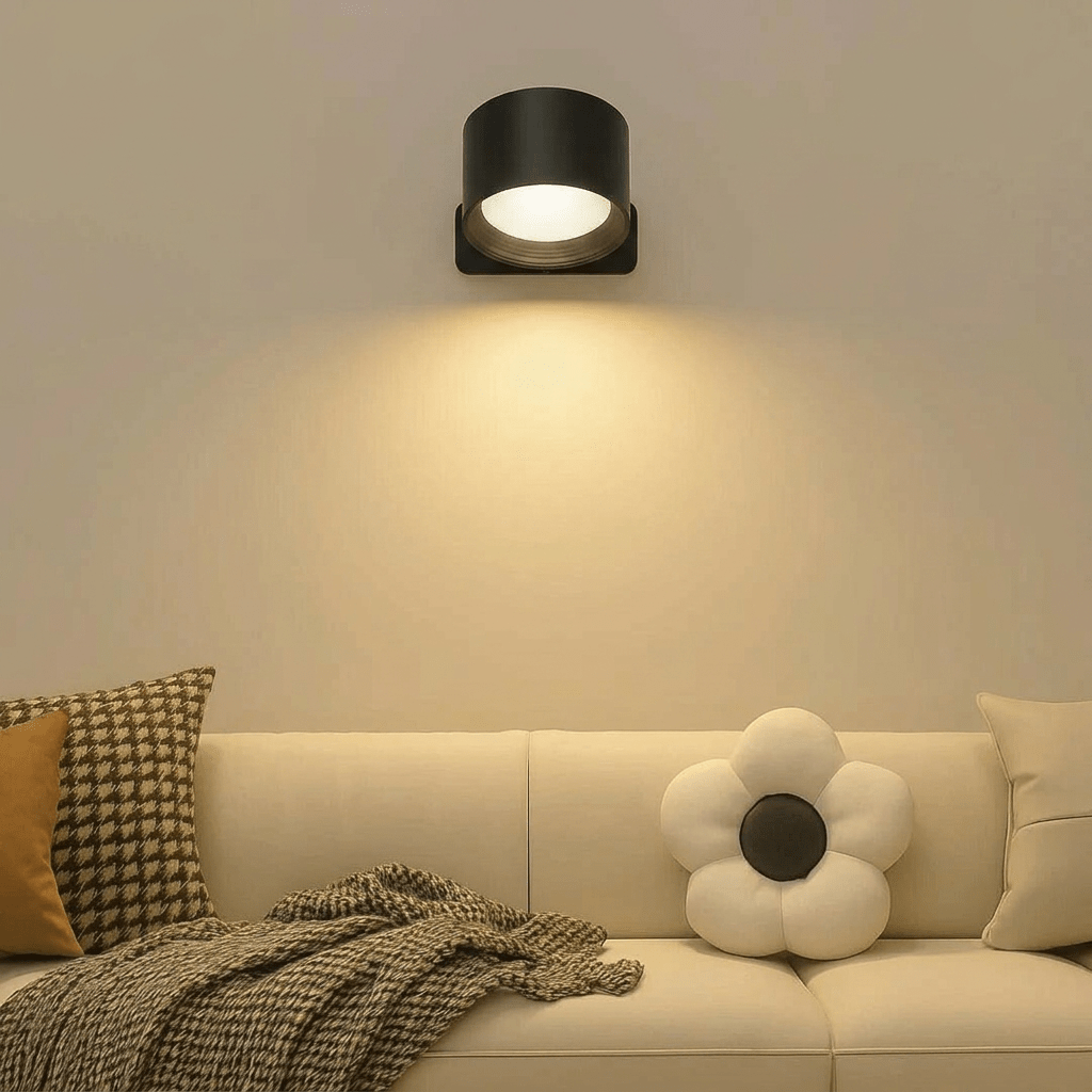Cordless Wall Light with Magnetic Rotation and Touch Control, 3 Color Temperatures - Alverraliving